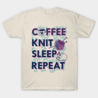 Coffee knit sleep repeat T-Shirt